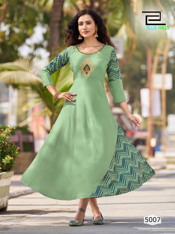 LAHARIYA VOL 5 BLUE HILLS RAYON WESTERN WEAR WHOLESALE GOWN CATALOG